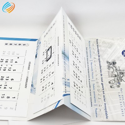 Customized Matte Paper China Recycled Flip 3-Month Wall Calendar Full Printing Wire Binding services